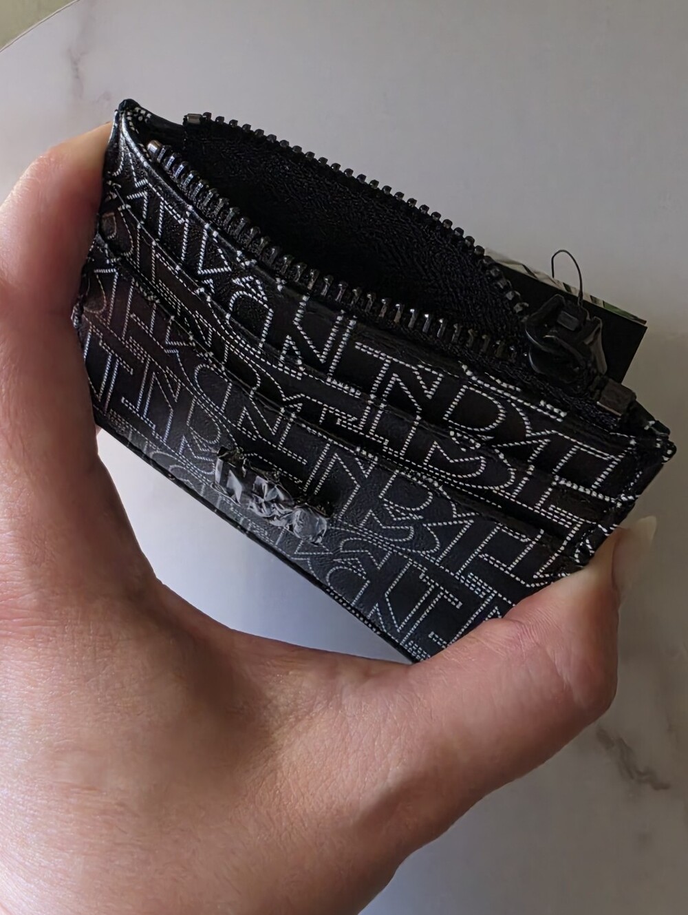 Badgley Mischka Black Monogram Mini Card Holder Wallet NWT - Picture 9 of 10